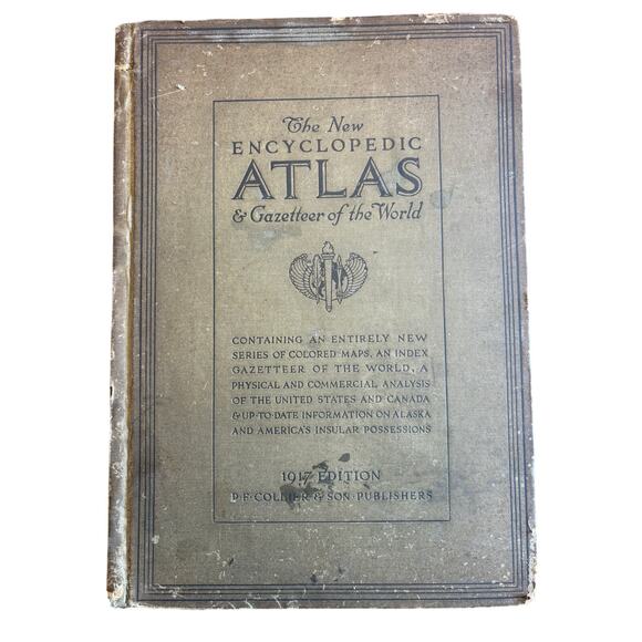 1917 The New Encyclopedic Atlas And Gazetteer Of The World P.F Collier & Son - Picture 1 of 11